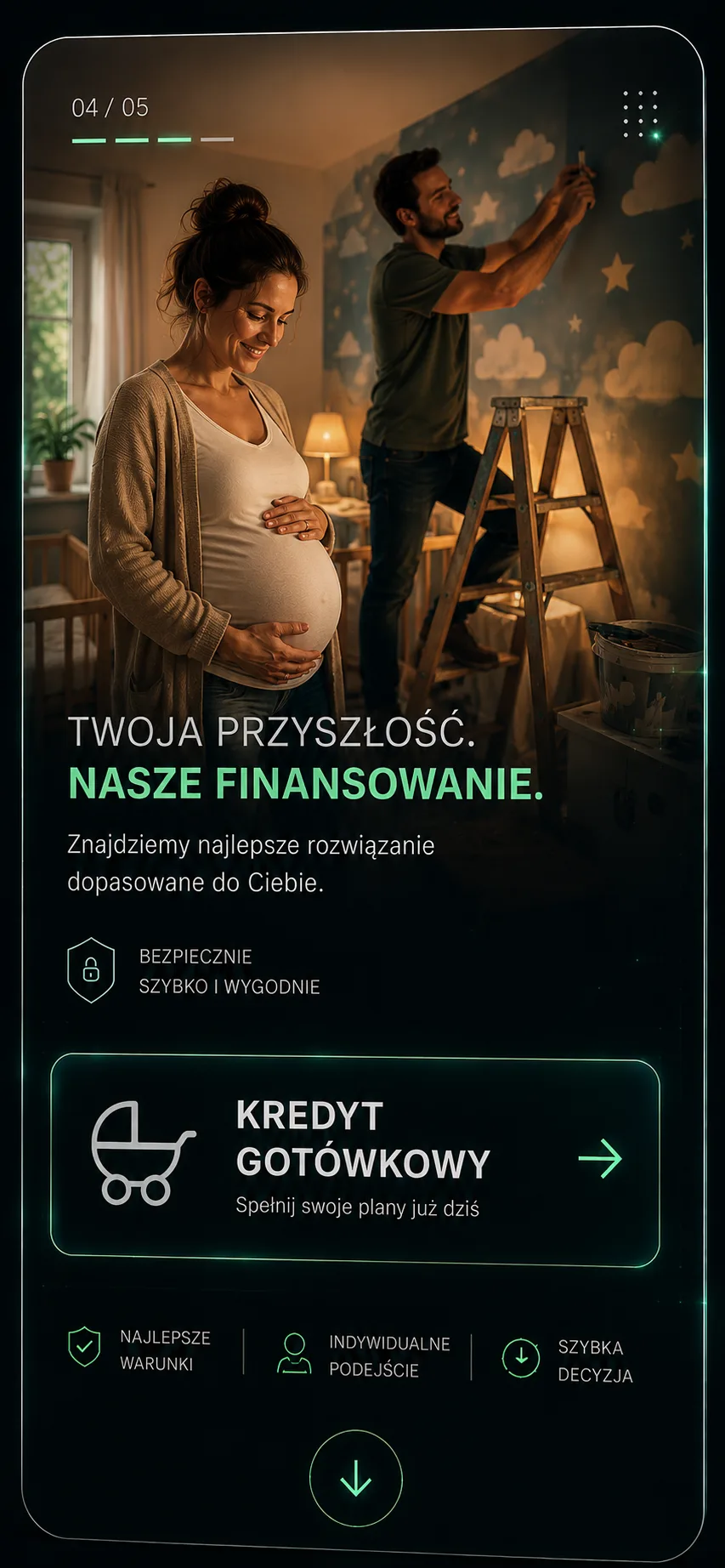 Kobieta w ciąży i mężczyzna przygotowujący pokój dziecięcy — finansowanie planów rodzinnych